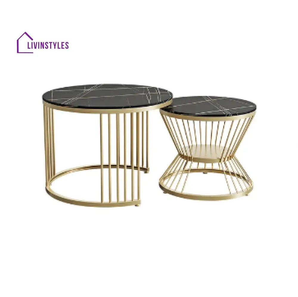 Hiral Marble Top Metal Coffee Table