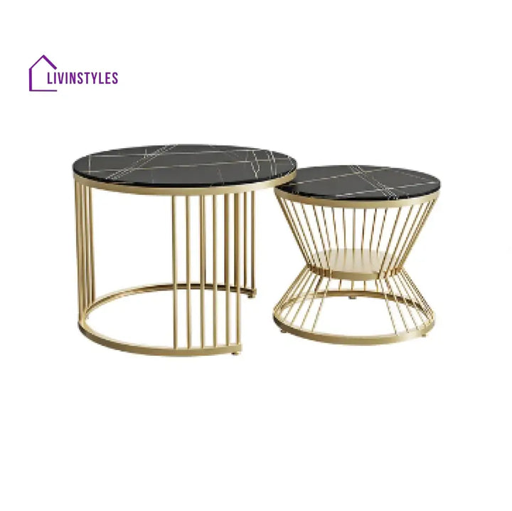 Hiral Marble Top Metal Coffee Table