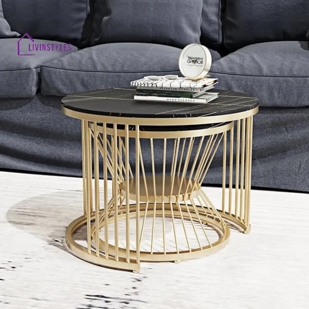 Hiral Marble Top Metal Coffee Table