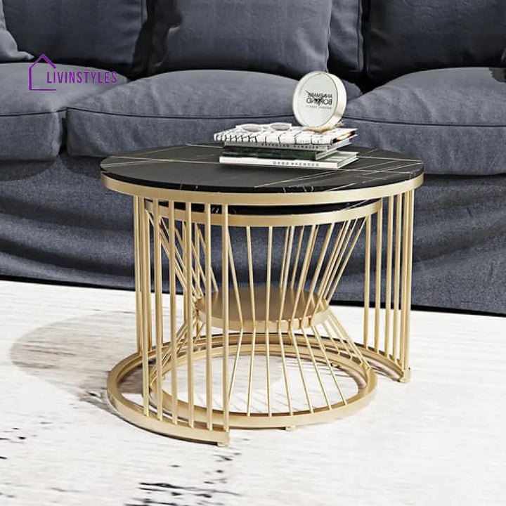 Hiral Marble Top Metal Coffee Table