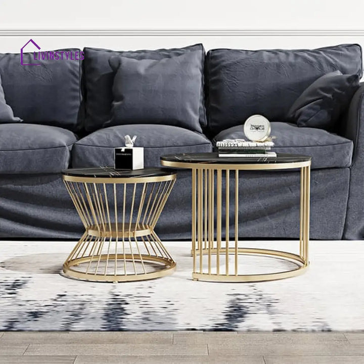 Hiral Marble Top Metal Coffee Table