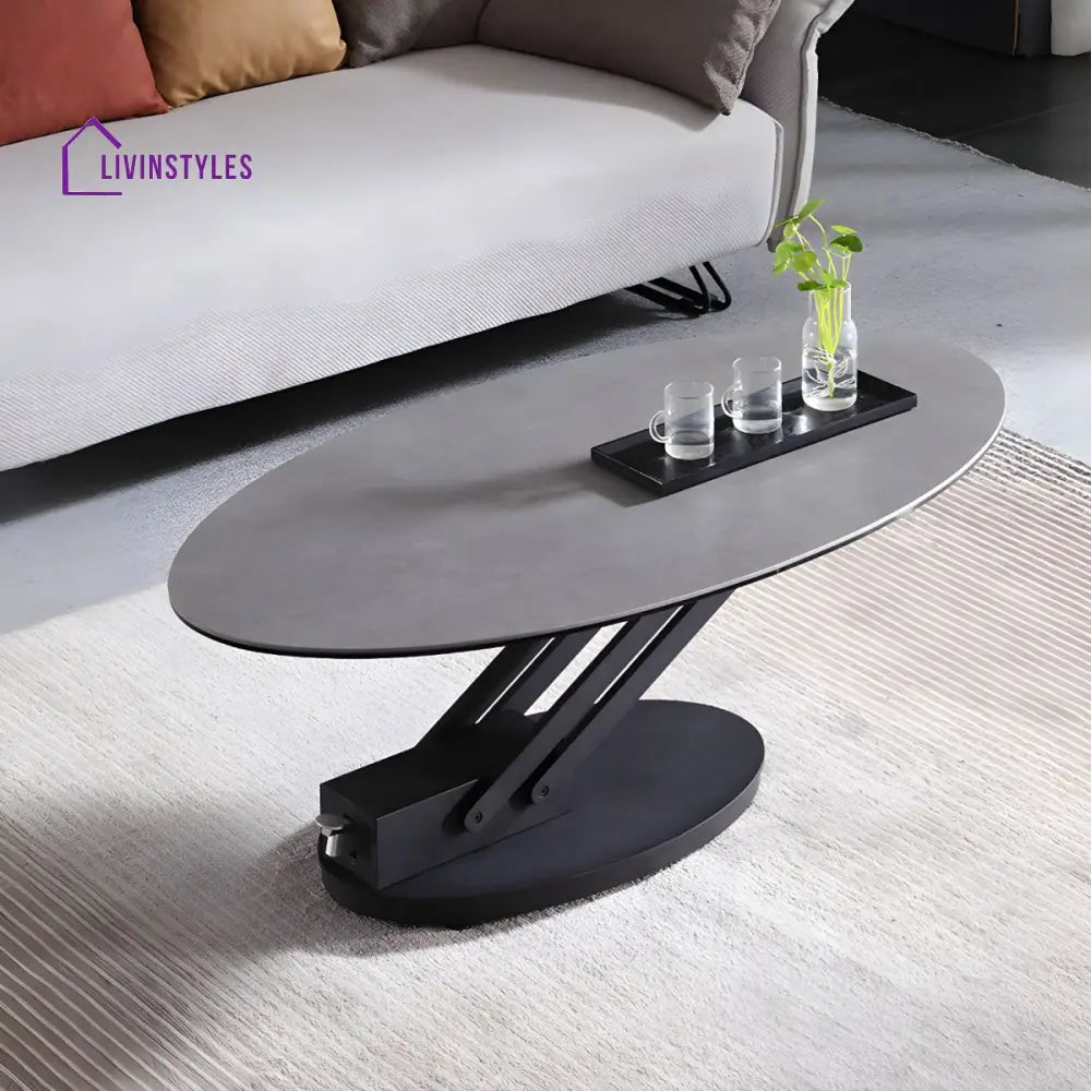 Hiral Stainless Steel Frame and Height Adjustable Coffee Table for Living Room