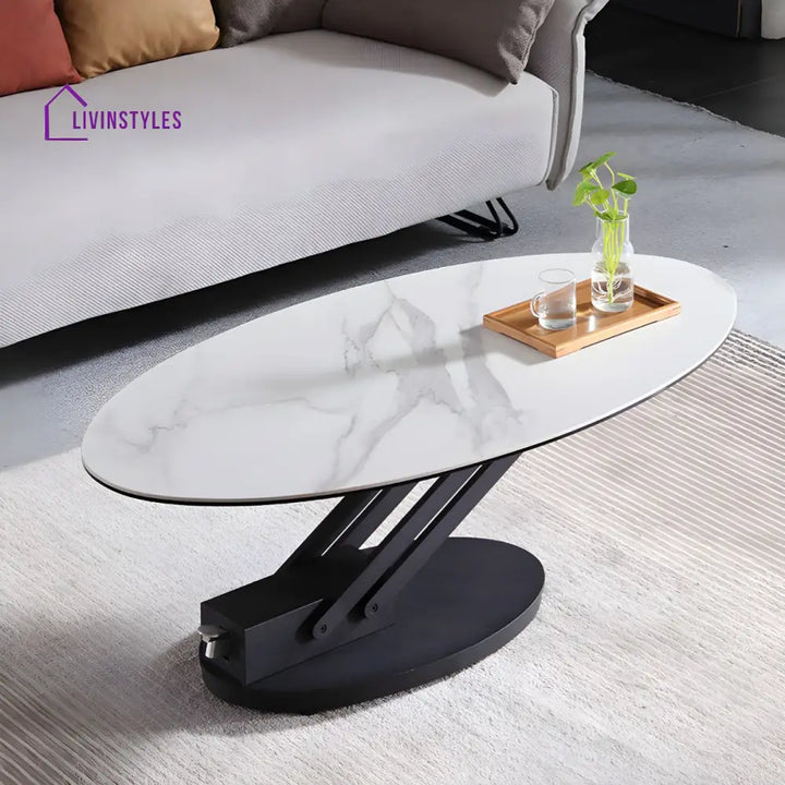 Hiral Stainless Steel Frame and Height Adjustable Coffee Table for Living Room