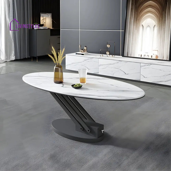 Hiral Stainless Steel Frame and Height Adjustable Coffee Table for Living Room