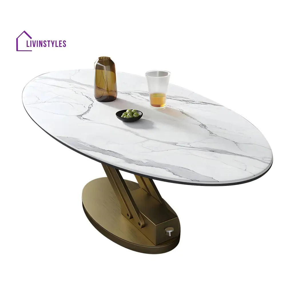 Hiral Stainless Steel Frame and Height Adjustable Coffee Table for Living Room