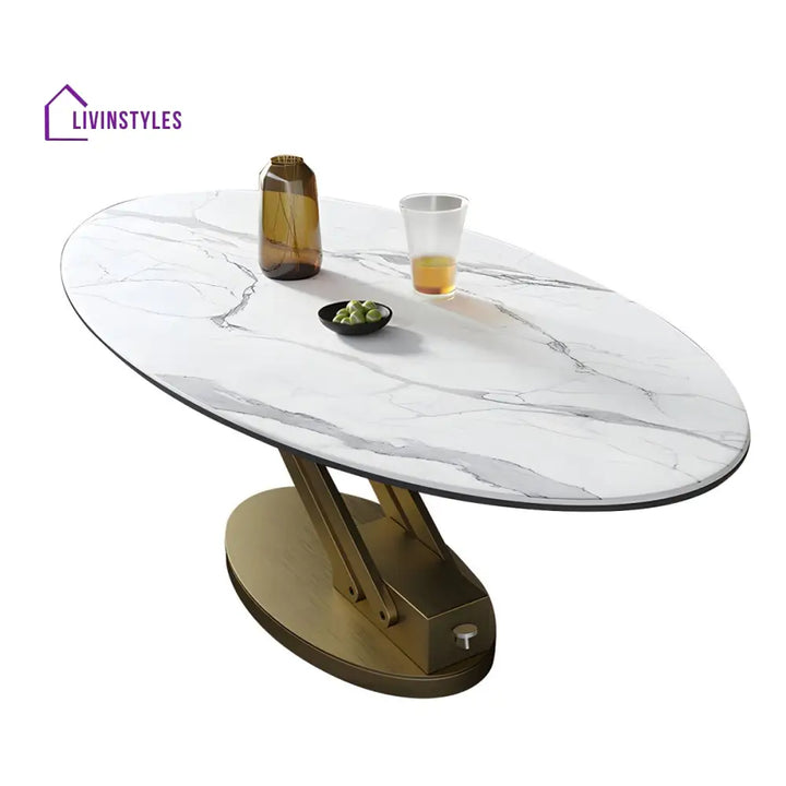 Hiral Stainless Steel Frame and Height Adjustable Coffee Table for Living Room