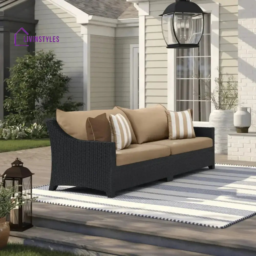 Hiya Outdoor All-Weather Rattan Wicker Three Seater Sofa - Sofa Set