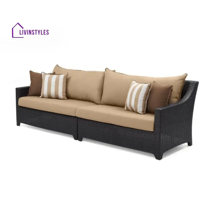 Hiya Outdoor All-Weather Rattan Wicker Three Seater Sofa - Sofa Set