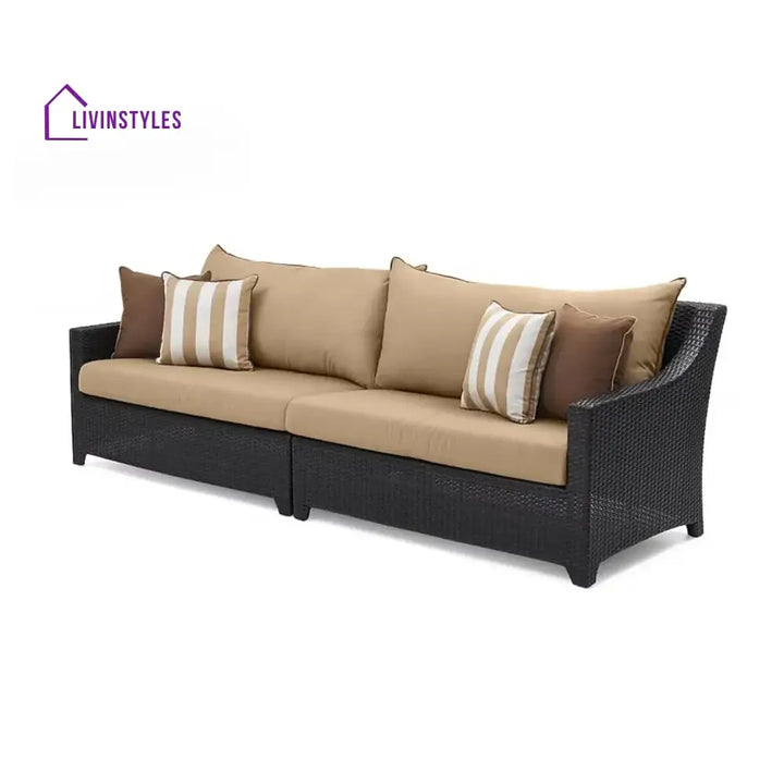 Hiya Outdoor All-Weather Rattan Wicker Three Seater Sofa - Sofa Set