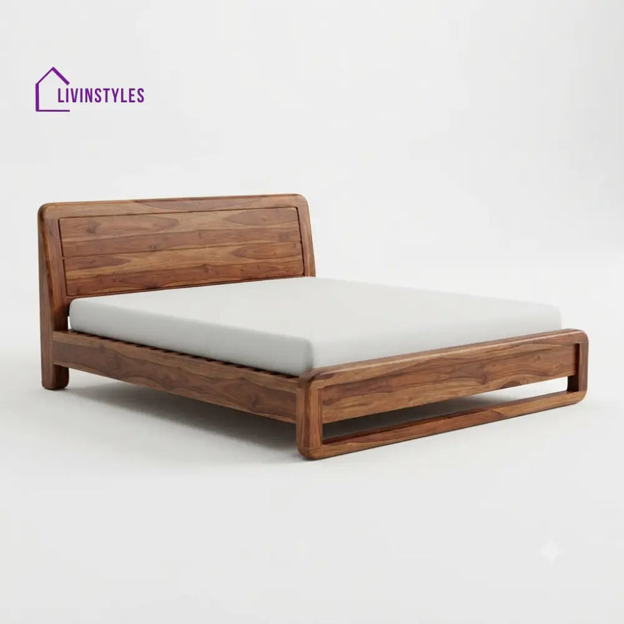 Hleziphi Wooden Double Bed | King Size Bed | Queen Size Bed - Bed Without Storage