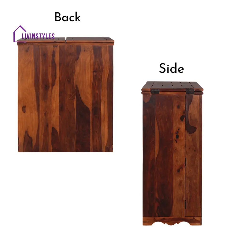 Hnat Handcrafted Sheesham Wood Bar Cabinet