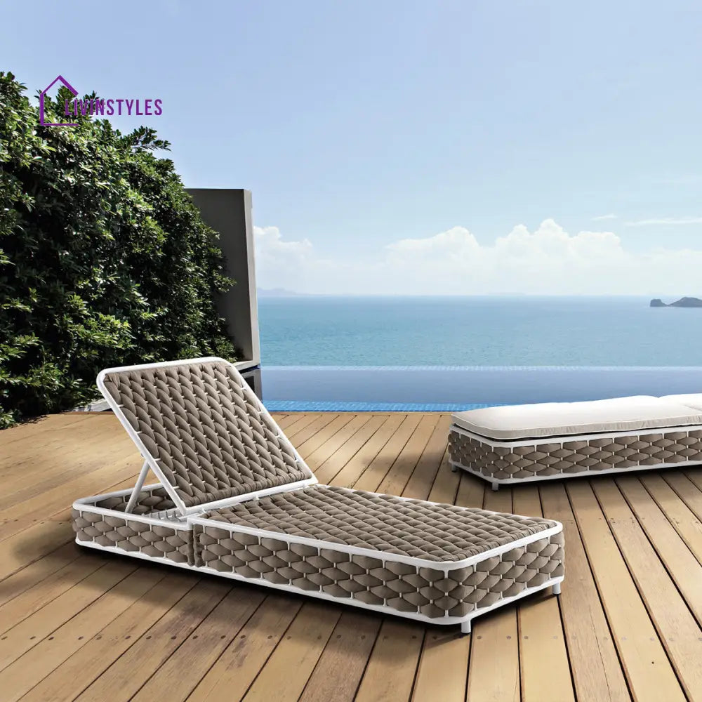 Hola Outdoor Swimming Poolside Lounger (Rope Brown) - Loungers