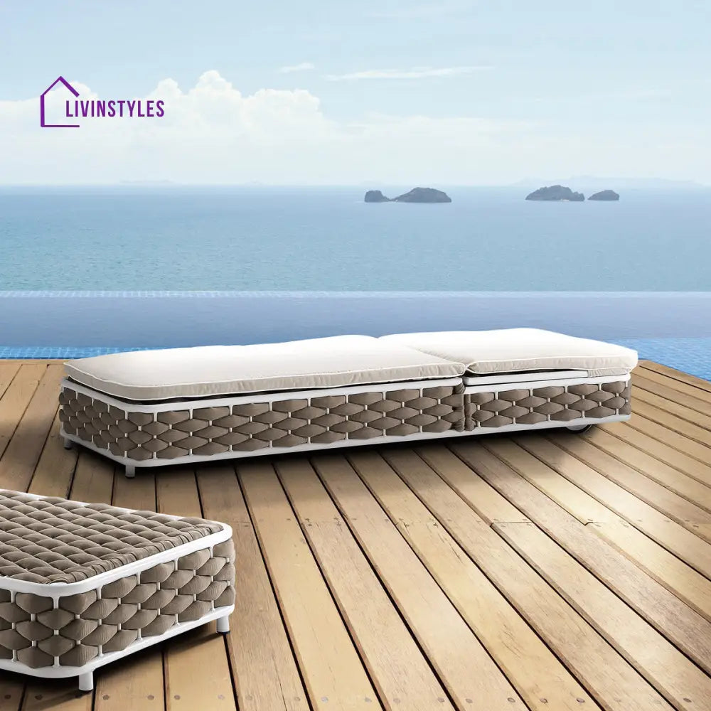 Hola Outdoor Swimming Poolside Lounger (Rope Brown) - Loungers