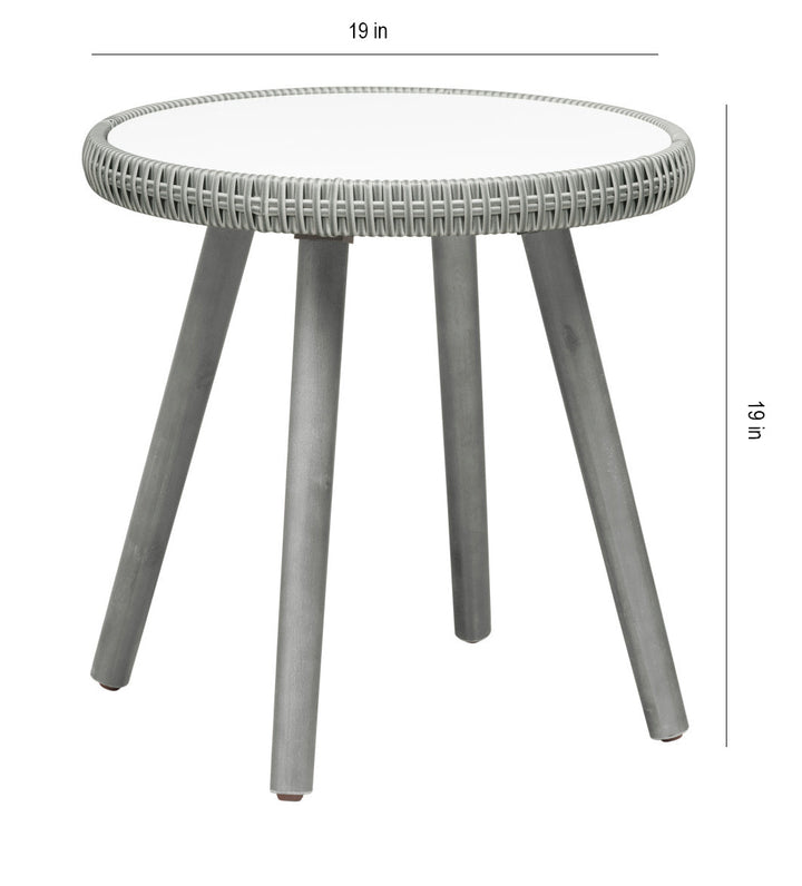 Orek Outdoor Patio Seating Set 2 Chairs and 1 Table Set (Grey + White)