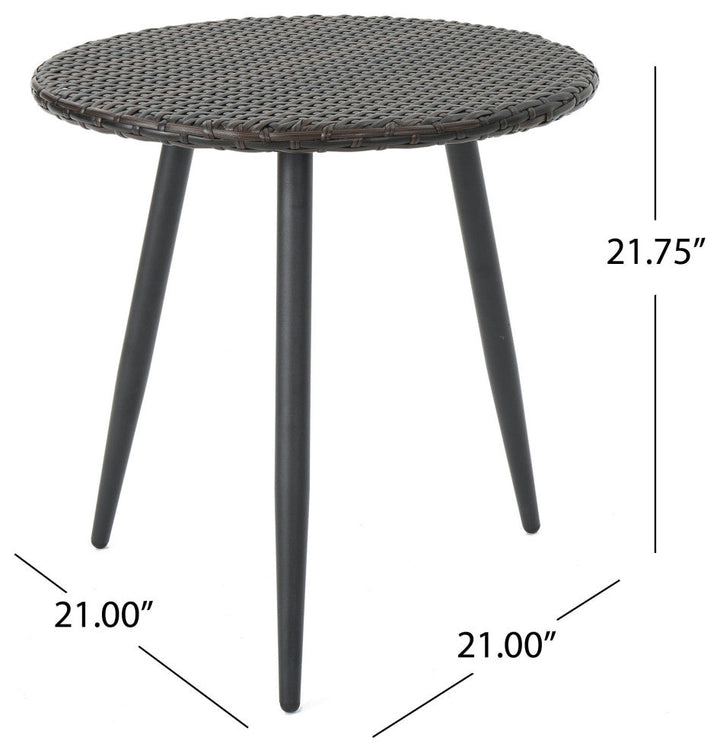 Froe Outdoor Patio Seating Set 2 Chairs and 1 Table Set (Brown) - Coffee Table Sets