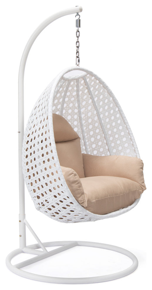 Pico Single Seater Hanging Swing With Stand For Balcony Garden (White) - Swings