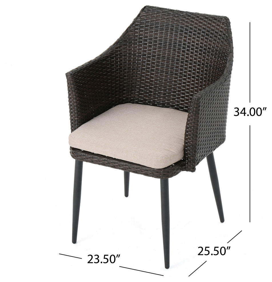 Froe Outdoor Patio Seating Set 2 Chairs and 1 Table Set (Brown) - Coffee Table Sets