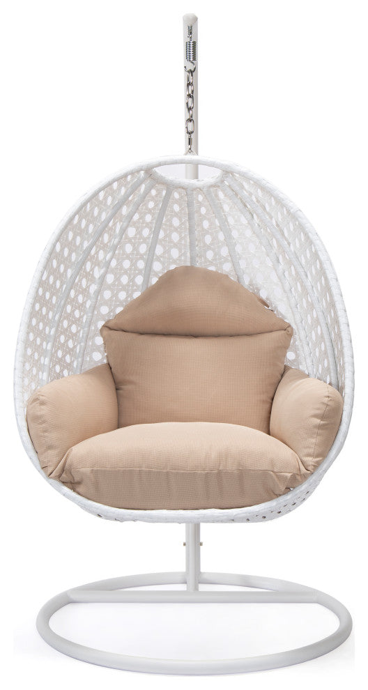 Pico Single Seater Hanging Swing With Stand For Balcony Garden (White) - Swings