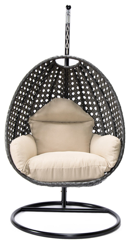 Blox Single Seater Hanging Swing With Stand For Balcony , Garden (Dark Grey)