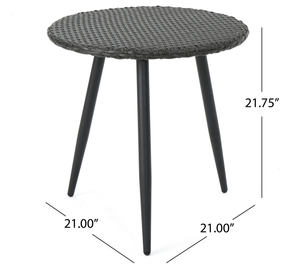 Camo Outdoor Patio Seating Set 2 Chairs and 1 Table Set (Black)