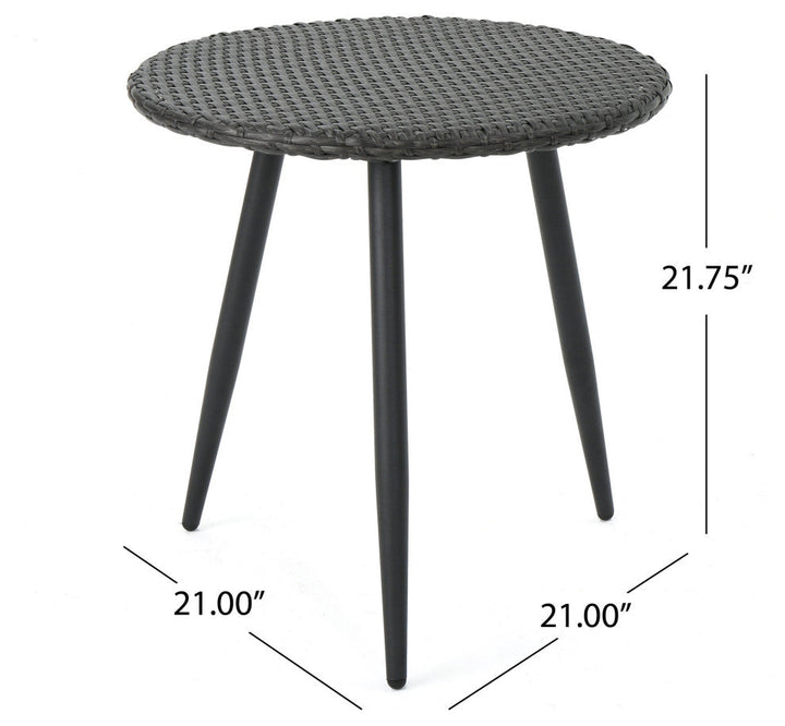 Camo Outdoor Patio Seating Set 2 Chairs and 1 Table Set (Black)