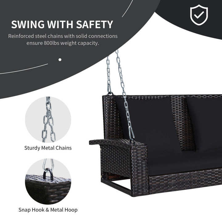 Robertina Double Seater Hanging Swing Without Stand For Balcony, Garden Swing (Dark Brown)