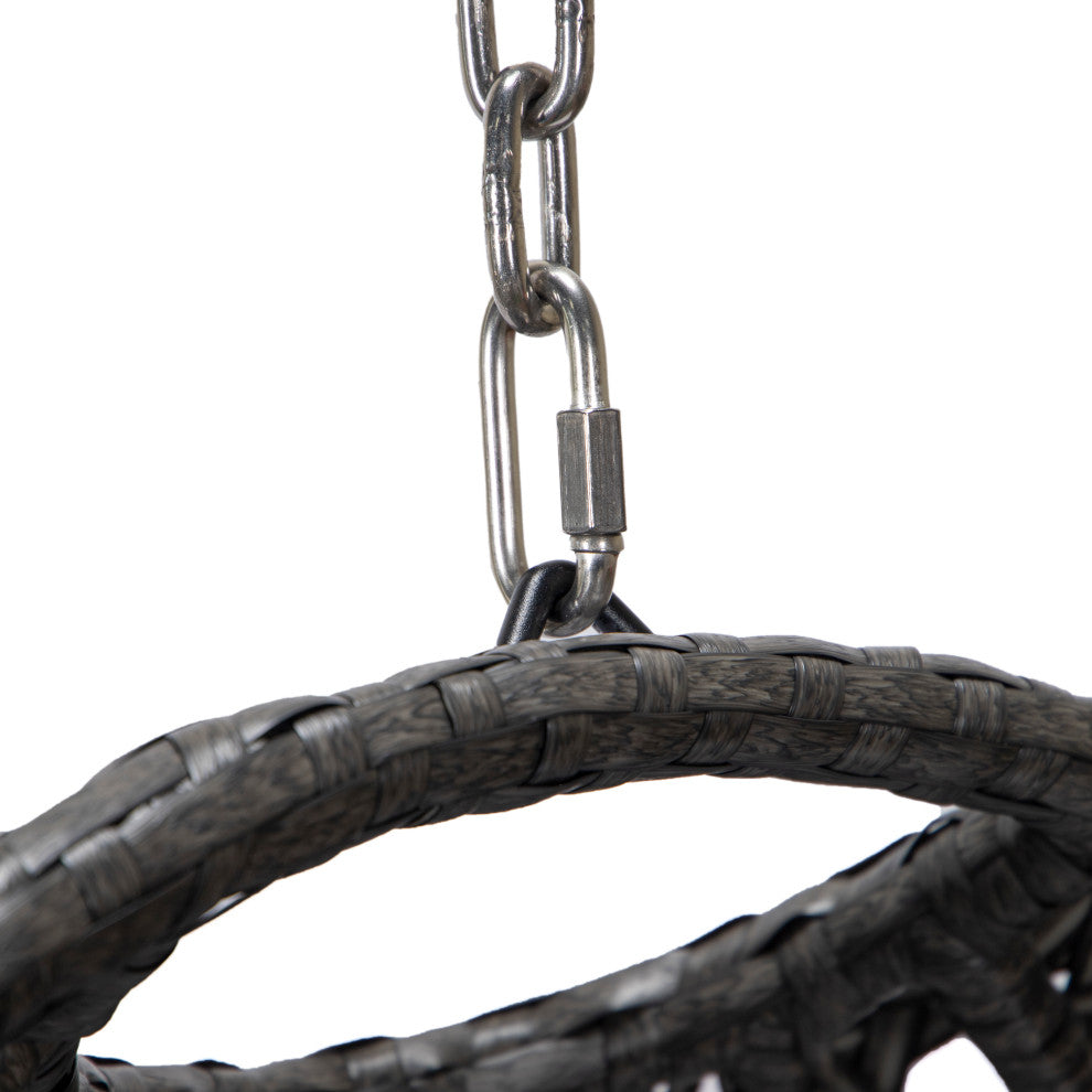 Blox Single Seater Hanging Swing With Stand For Balcony , Garden (Dark Grey)