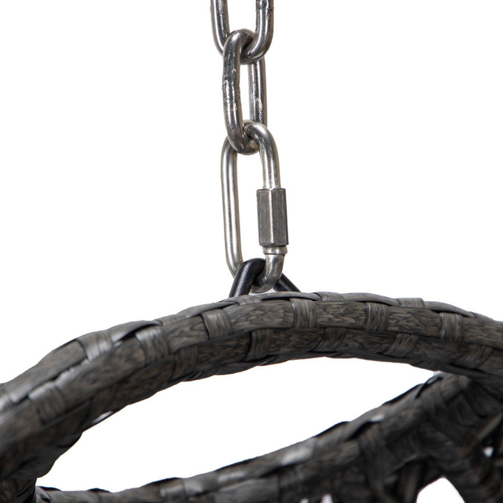 Blox Single Seater Hanging Swing With Stand For Balcony , Garden (Dark Grey)