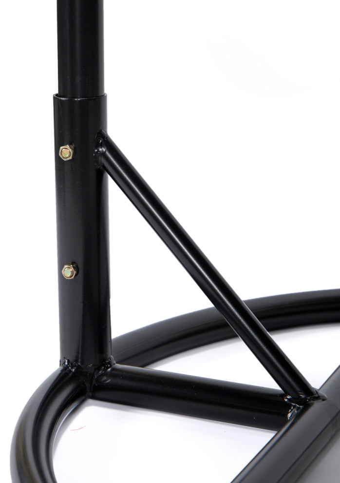 Blox Single Seater Hanging Swing With Stand For Balcony , Garden (Dark Grey)