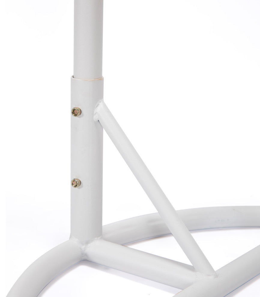 Pico Single Seater Hanging Swing With Stand For Balcony Garden (White) - Swings