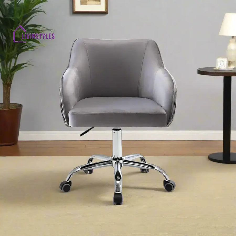 Home Office Chair With Wheels Grey Furniture