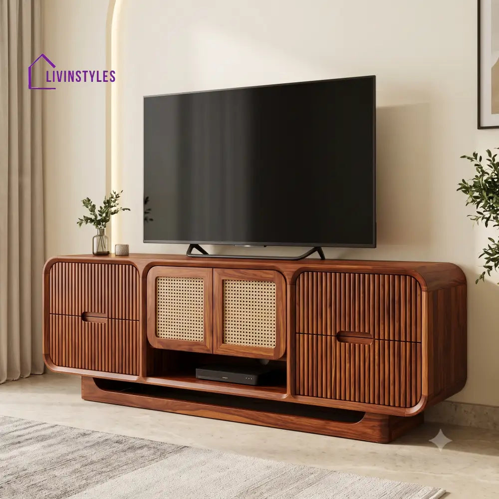 Honorine Solid Sheesham Wood Tv Unit for Living Room | Tv Cabinet | Tv Console Unit