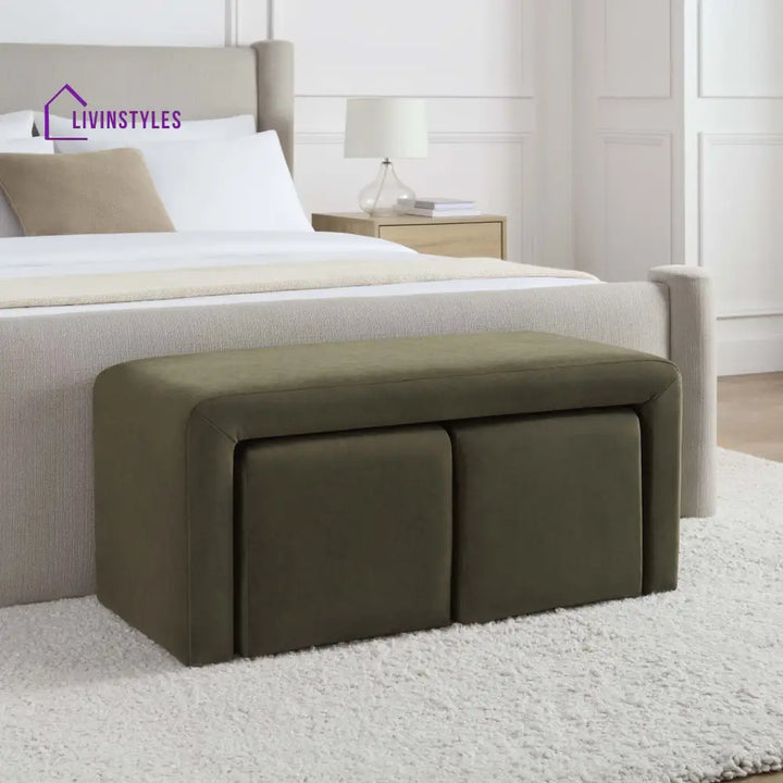 Horacio Nesting Bench - Olive End of Bed Ottomans