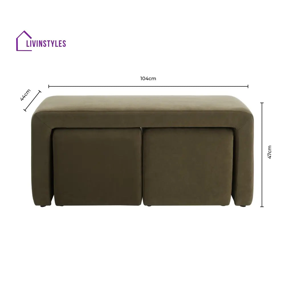 Horacio Nesting Bench - Olive End of Bed Ottomans