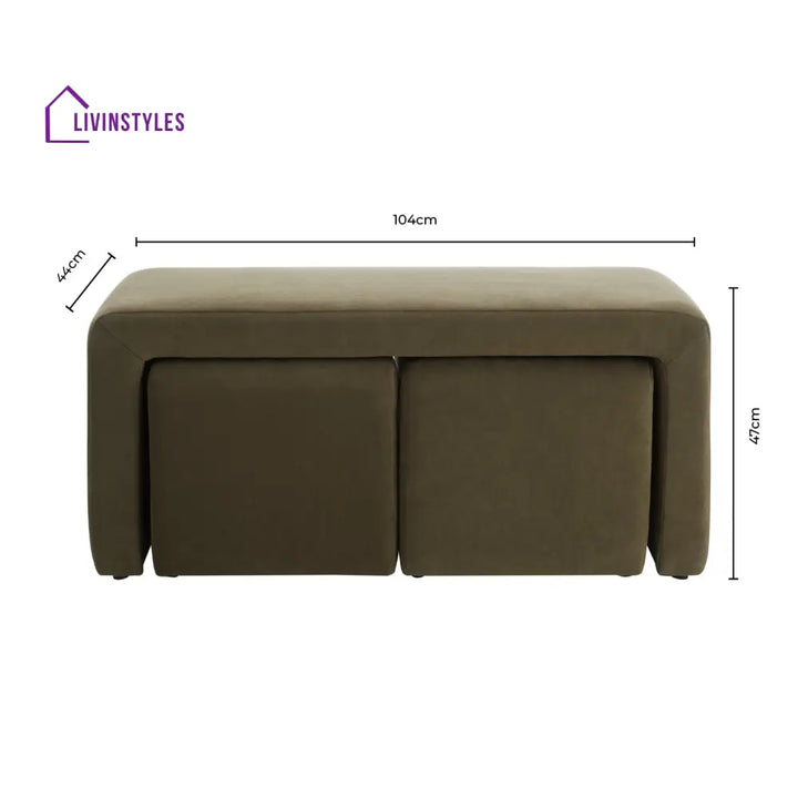 Horacio Nesting Bench - Olive End of Bed Ottomans