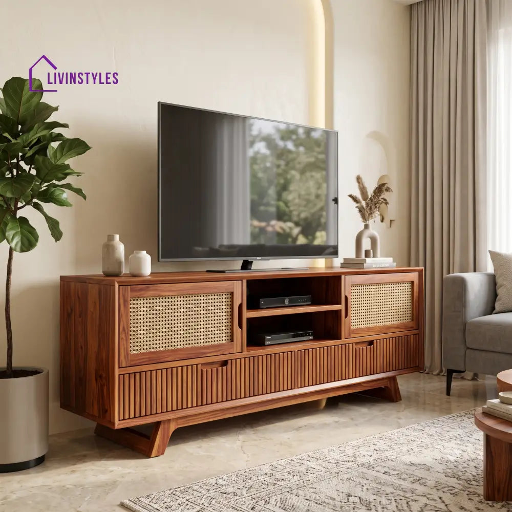 Hortense Solid Sheesham Wood Tv Unit for Living Room | Tv Cabinet | Tv Console Unit