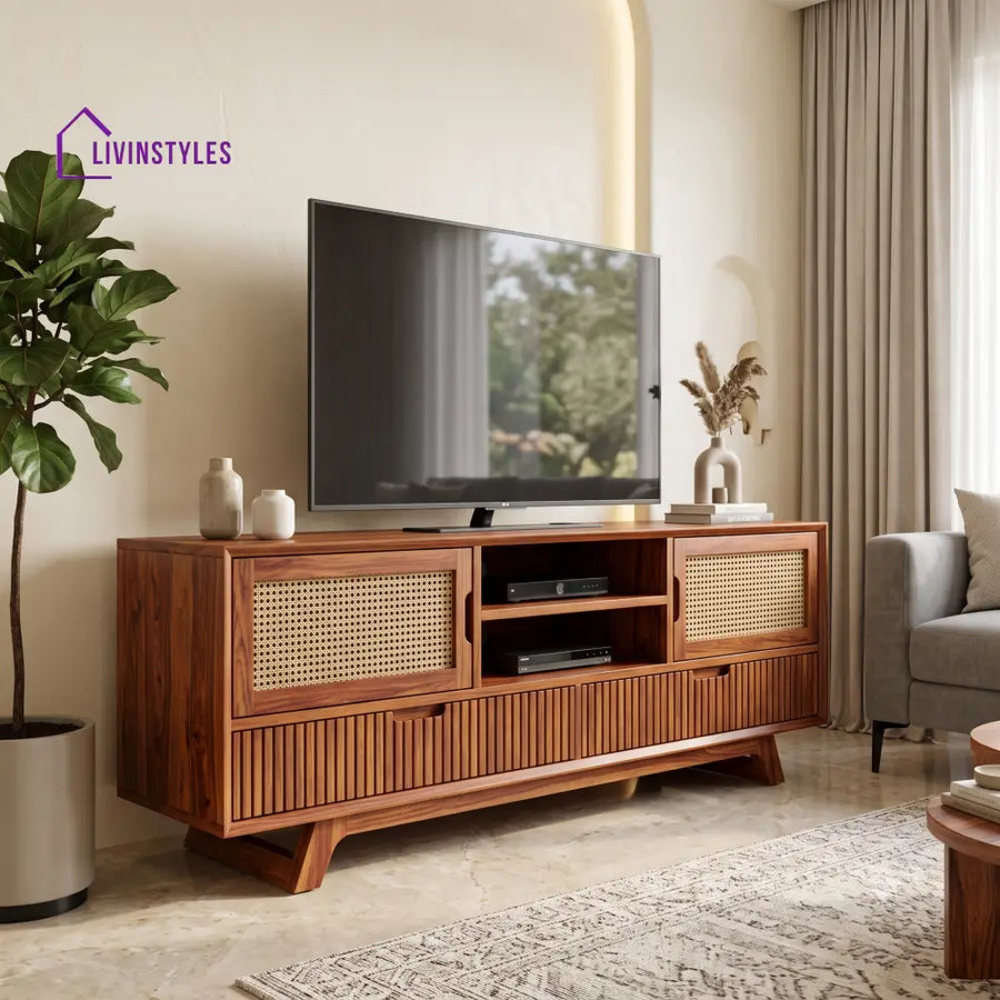 Hortense Solid Sheesham Wood Tv Unit for Living Room | Tv Cabinet | Tv Console Unit