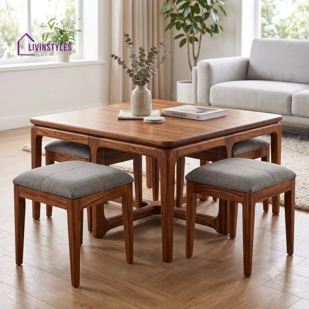 Hortense Wooden Coffee Table for Living Room | Tea Table | Teapoy | Center table