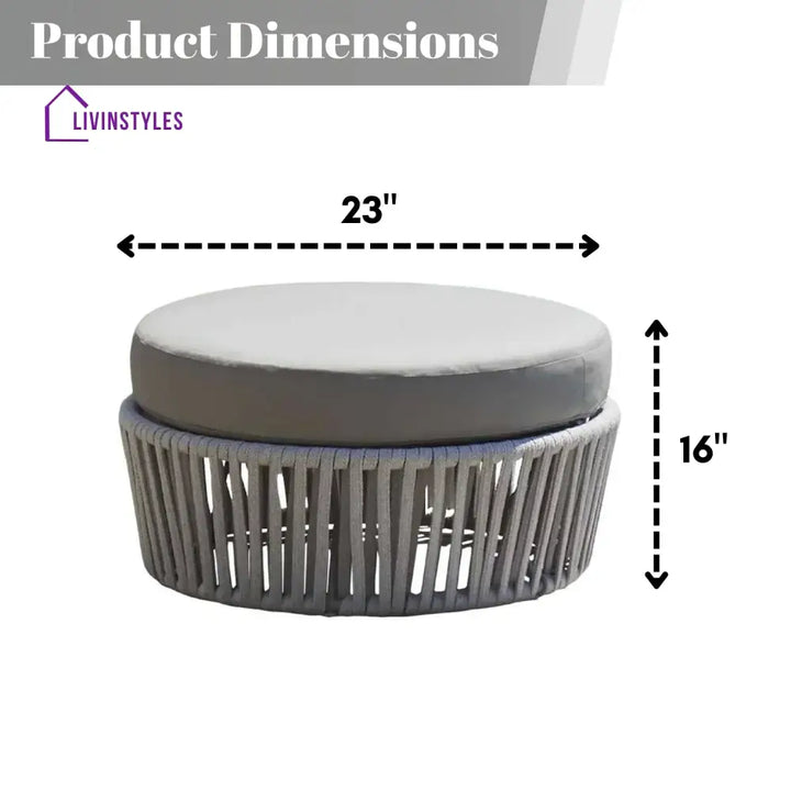 Hritika Round Outdoor Rope Footstool - Footrest