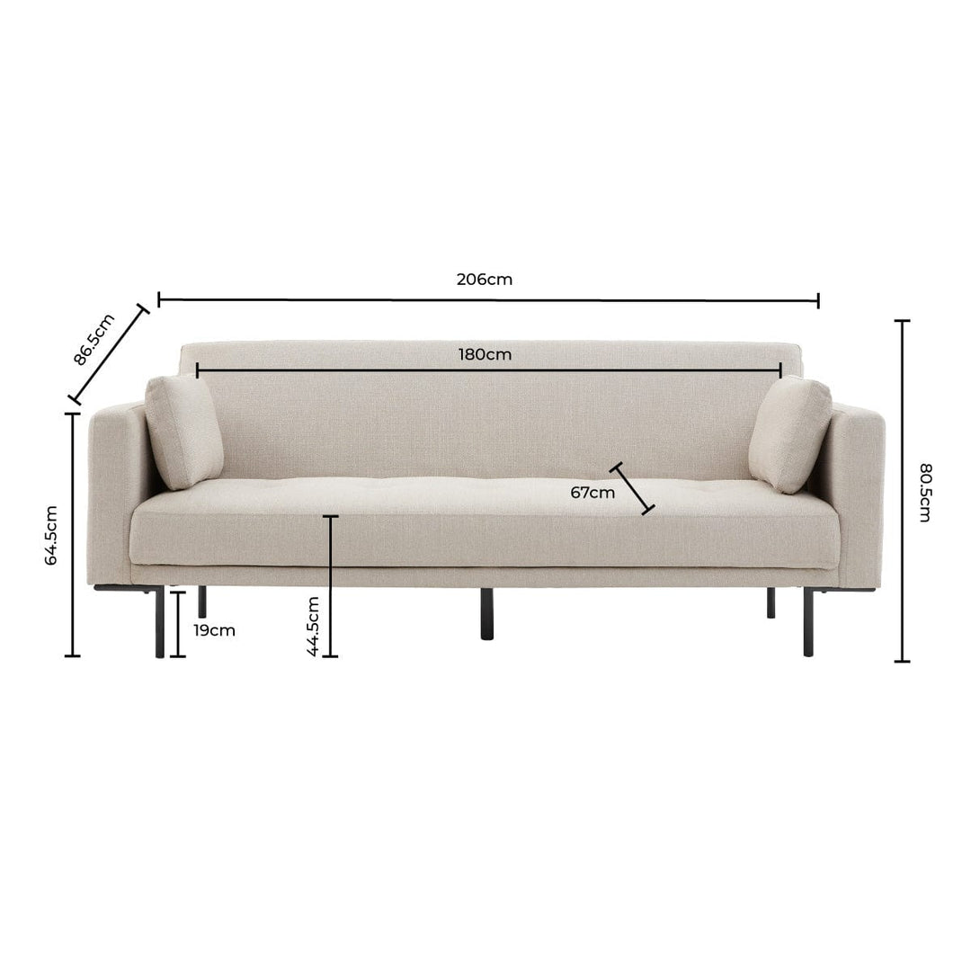 Andrés Click Clack Sofa Bed - Stone Grey