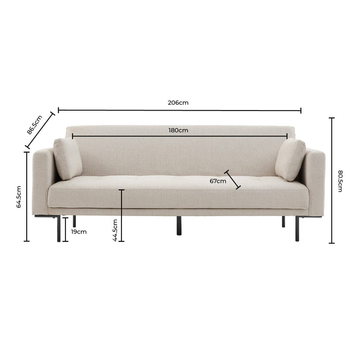 Andrés Click Clack Sofa Bed - Stone Grey