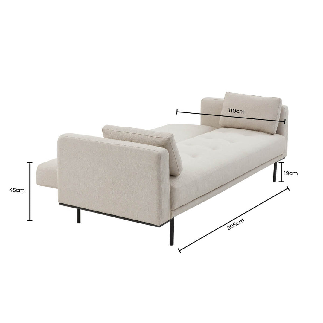 Andrés Click Clack Sofa Bed - Stone Grey
