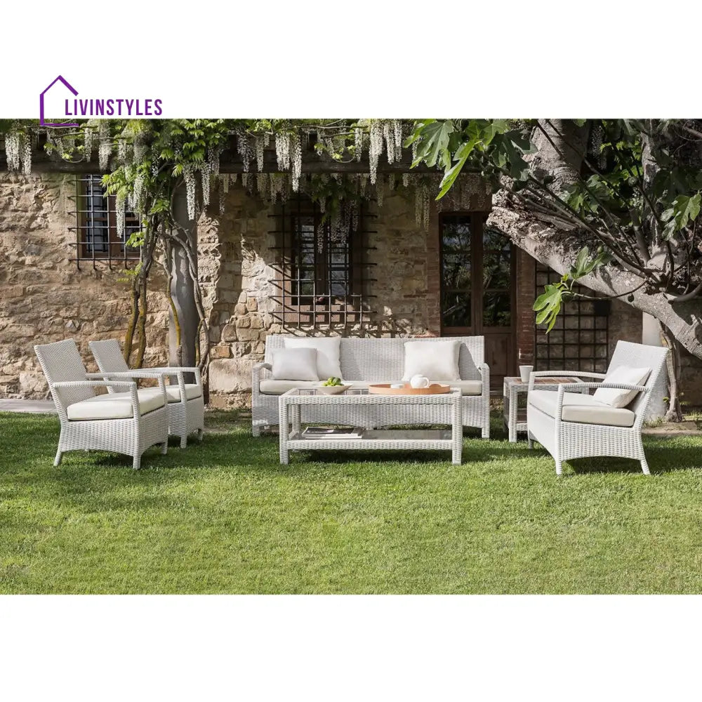 Hudson Outdoor Garden Balcony Sofa Set 3 Seater 2 Seater With 2 Single Seater and 1 Center Table With 1 Side Table Set
