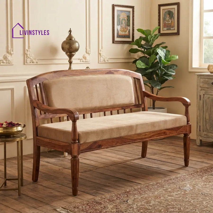 Hugo Wooden Bench for Living Room | Bedroom | Extra Seating