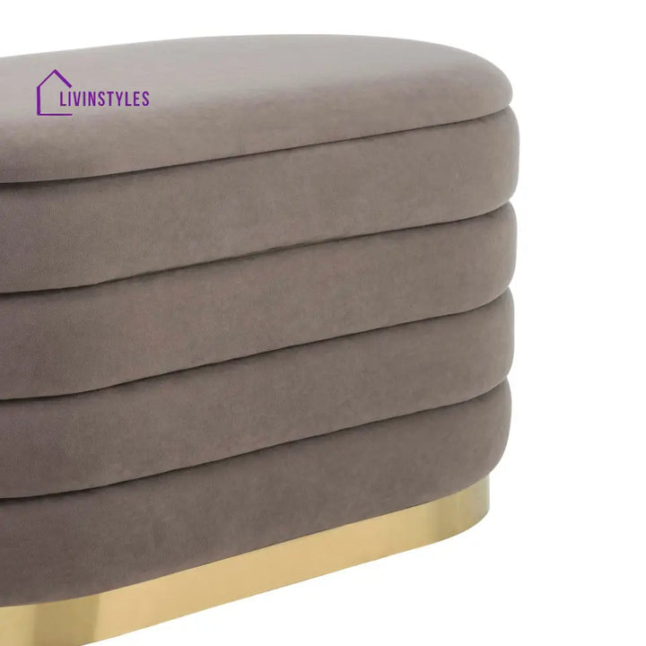 Humberto Panelled Ottoman and Stool Set - Brown End of Bed Ottomans