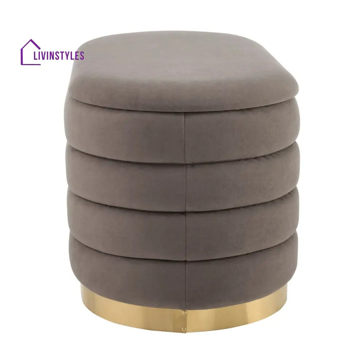 Humberto Panelled Ottoman and Stool Set - Brown End of Bed Ottomans