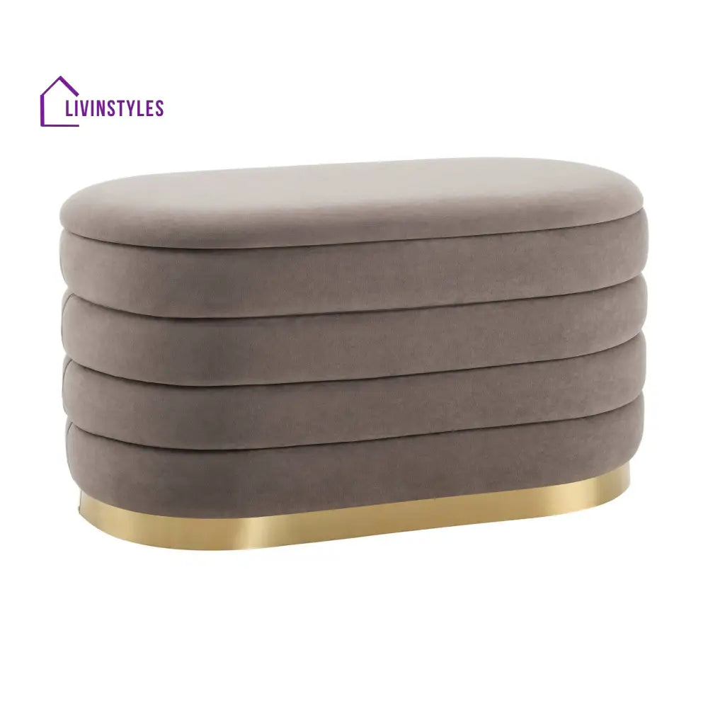 Humberto Panelled Ottoman and Stool Set - Brown End of Bed Ottomans