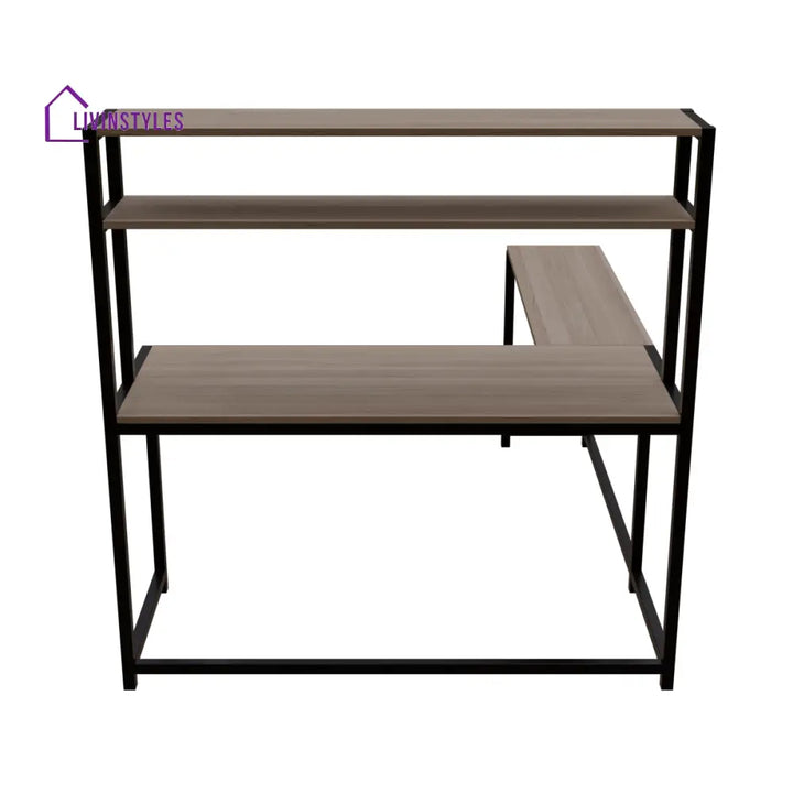 Hutch Corner Desk With Open Storage Design - Workstations & Cubicles
