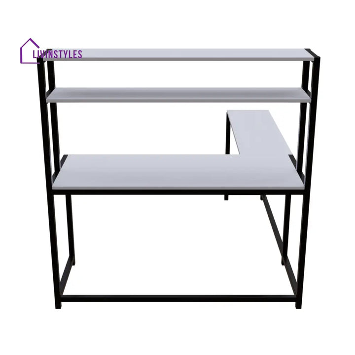Hutch Corner Desk With Open Storage Design - Workstations & Cubicles