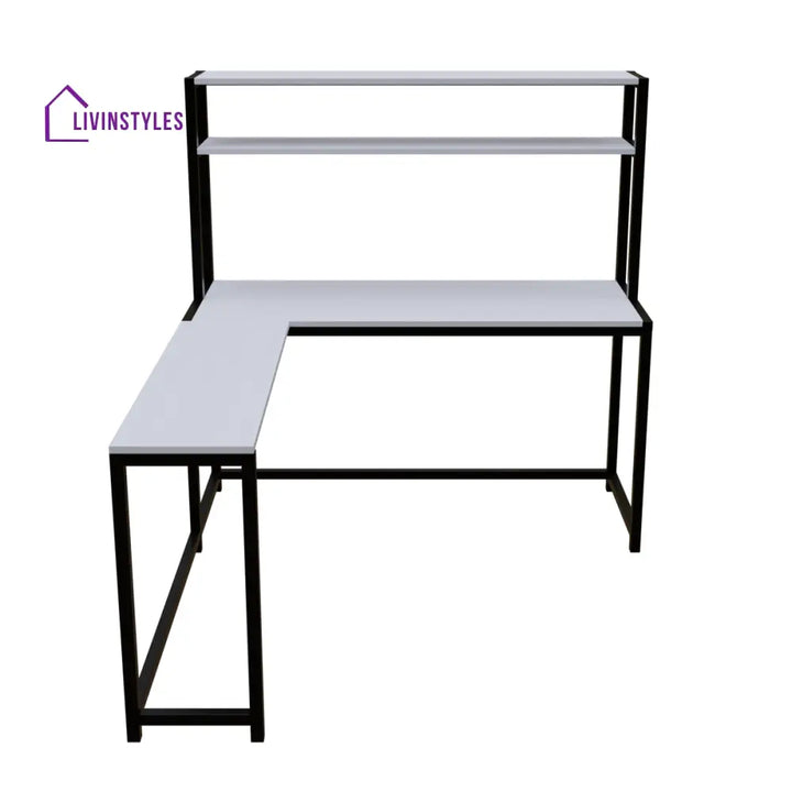 Hutch Corner Desk With Open Storage Design - Workstations & Cubicles